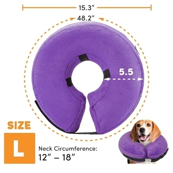 BENCMATE Protective Inflatable Collar for Dogs and Cats - Soft Pet Recovery Lg - Picture 2 of 7